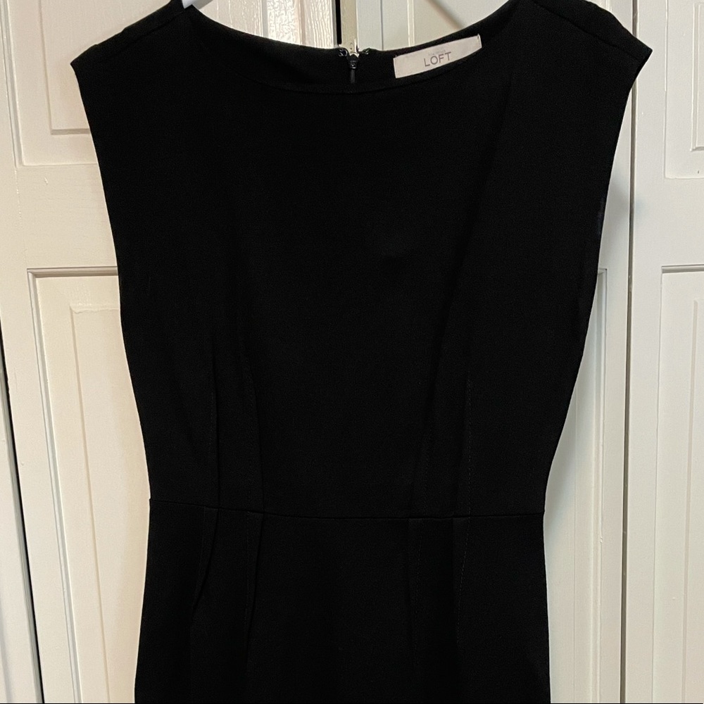 Loft black dress - fitted - EUC
